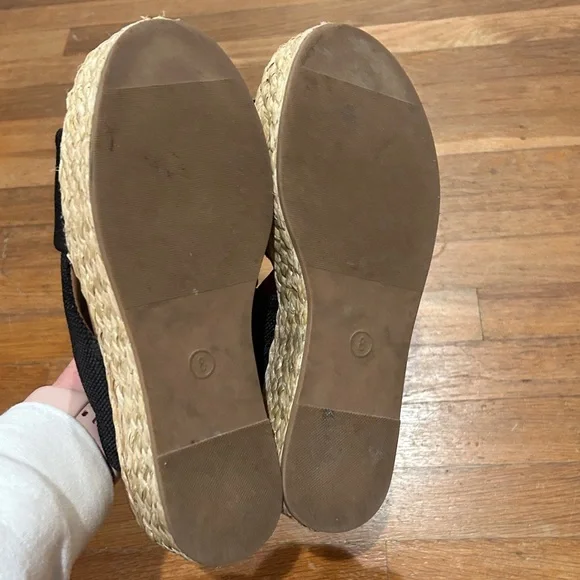 Women's Black Wedge Sandals slides size 8 universal thread - Picture 11 of 11